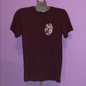 Maroon heart T-shirt